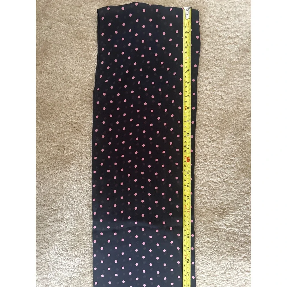 Black Pink Polka Dot Sheer Lightweight Scarf Pointed Ends Accessory